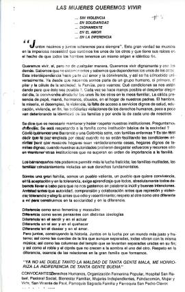 Las mujeres queremos vivir