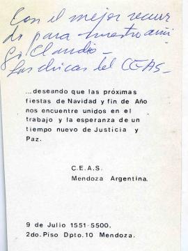 Tarjeta de CEAS Mendoza