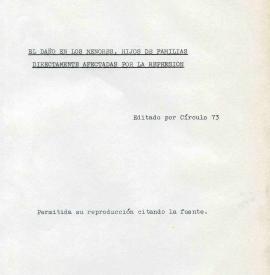 El daño en los menores, hijos de familias afectadas por la represión
