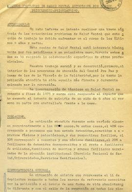 Algunos problemas de salud mental detectados por equipo psicológico-psiquiátrico