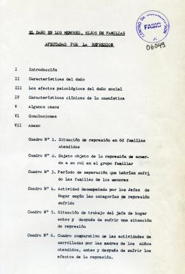 El daño en los menores, hijos de familias afectadas por la represión