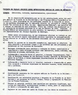 Proyecto de trabajo conjunto sobre repercusiones médicas en casos de represión directa