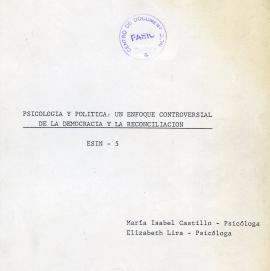 Psicología y Política: un enfoque controversial de la Democracia y la Reconciliación