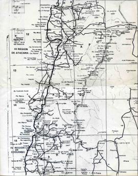 Mapa de la III y IV Región de Chile