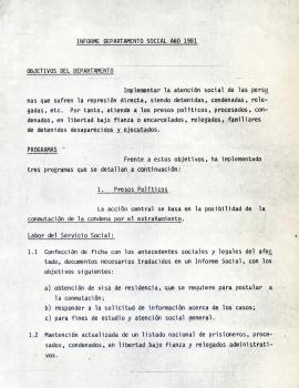 Informe Departamento social año 1981