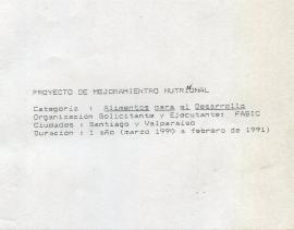 Proyecto de Mejoramiento Nutricional